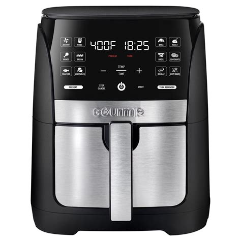 Jan 29, 2019 · Gourmia Air Fryer Oven Digital Display 8 Quart Large AirFryer Cooker 12 Touch Cooking Presets, XL Air Fryer Basket 1700w Power Multifunction GAF838 Black and stainless steel air fryer dummy Nuwave Brio 8-Qt Air Fryer, Powerful 1800W, Easy-to-Read Cool White Display, 50°-400°F Temp Controls, 100 Pre-Programmed Presets & 50 Memory Slots ... 